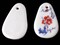 41mm White Flowered Porcelain Pendant White China Teardrop Pendant